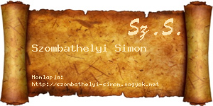 Szombathelyi Simon névjegykártya